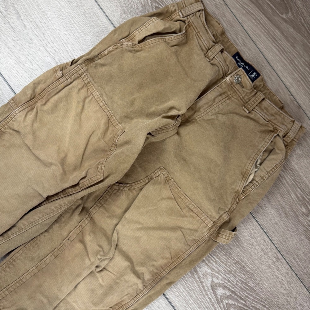 Abercrombie & Fitch Mens Carpenter Pants Double Knee Stretch Brown 30x30